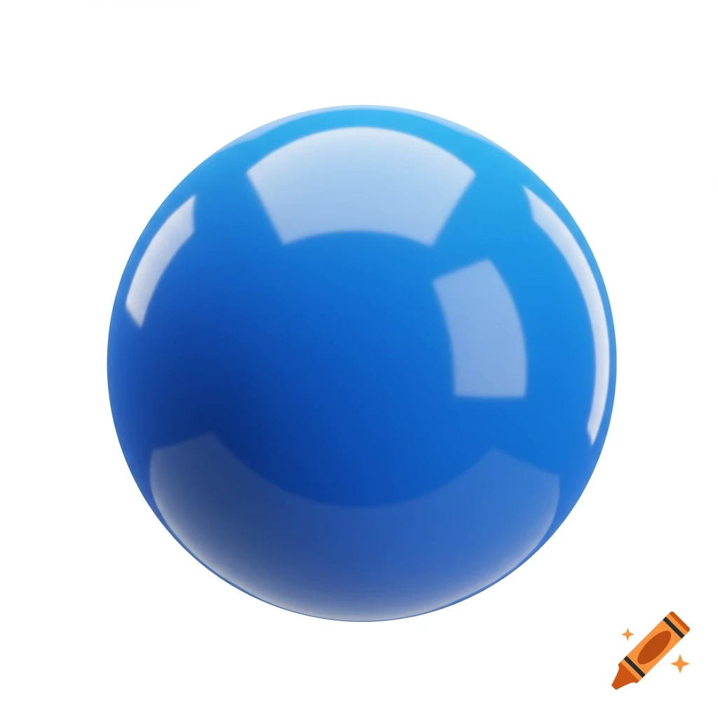 A glossy blue sphere on a white background.