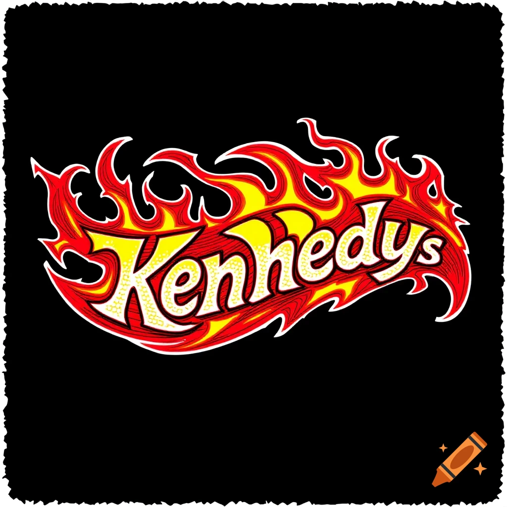 A logo with the word 'Kennedy' in a stylized font surrounded by red and yellow flames.