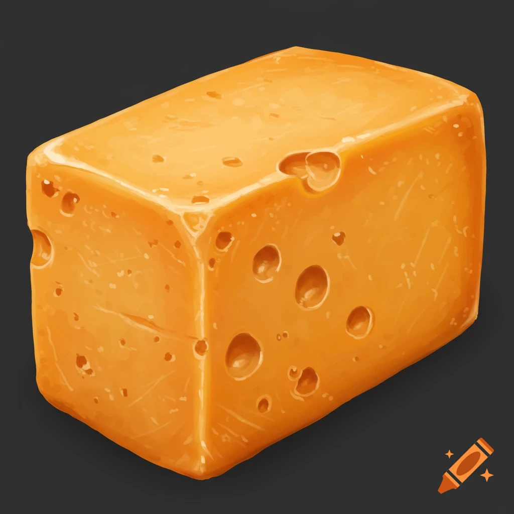 An illustration of a block of cheese.