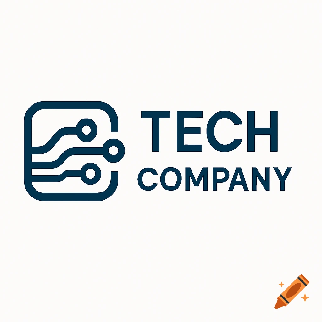 Logo with circuit board graphic and text 'TECH COMPANY'