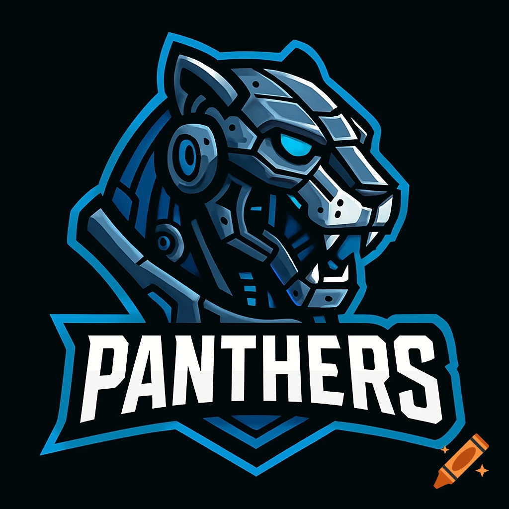 Stylized esports logo of a blue and grey robot panther head with the text PANTHERS below it.