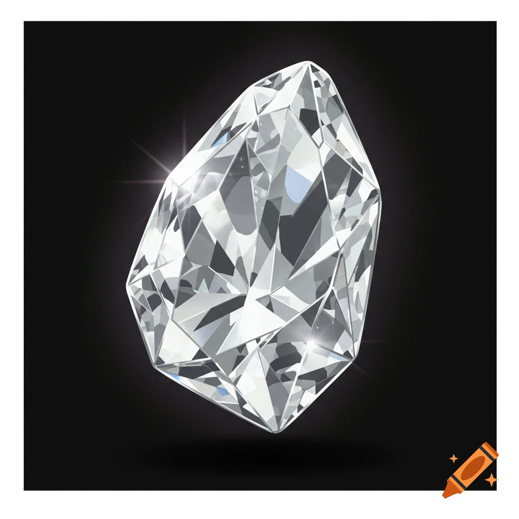 A shiny asymmetrical diamond