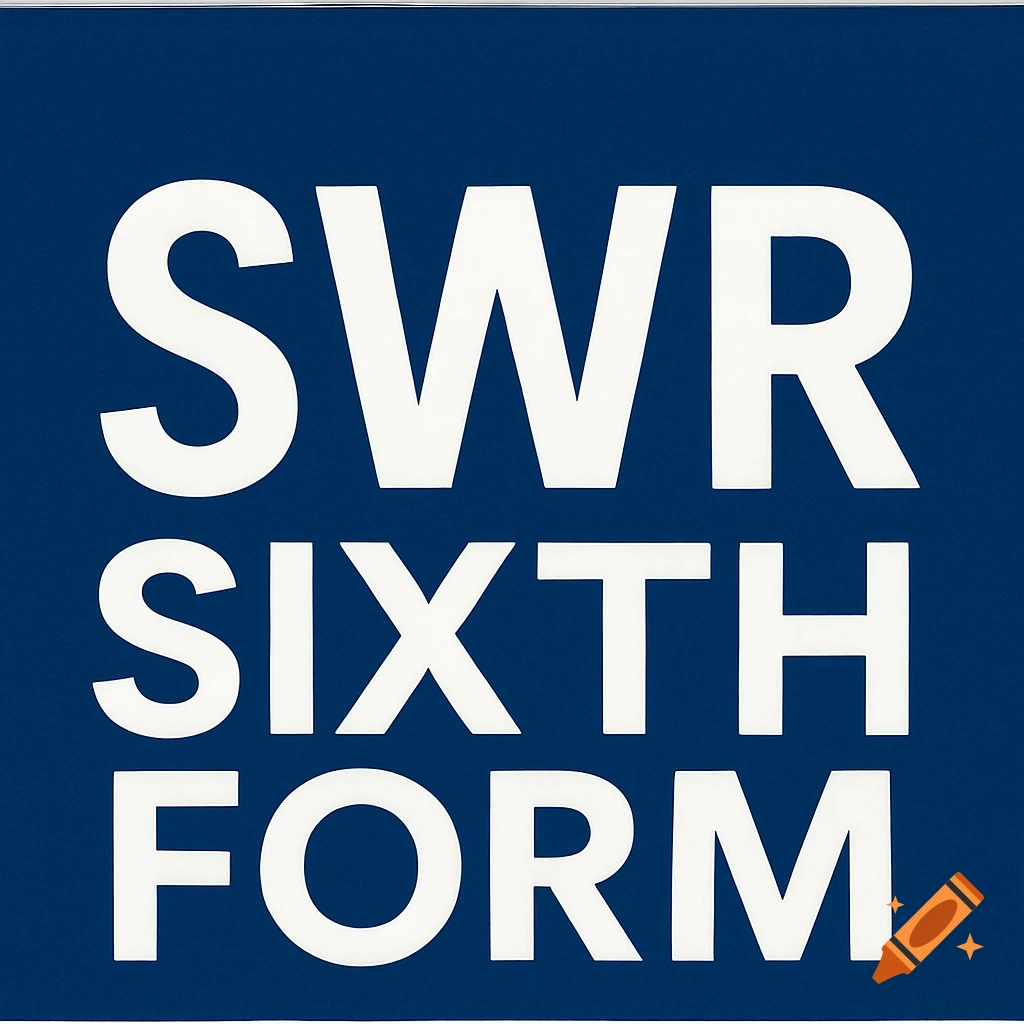 Blue banner with white text 'SWR Sixth Form'