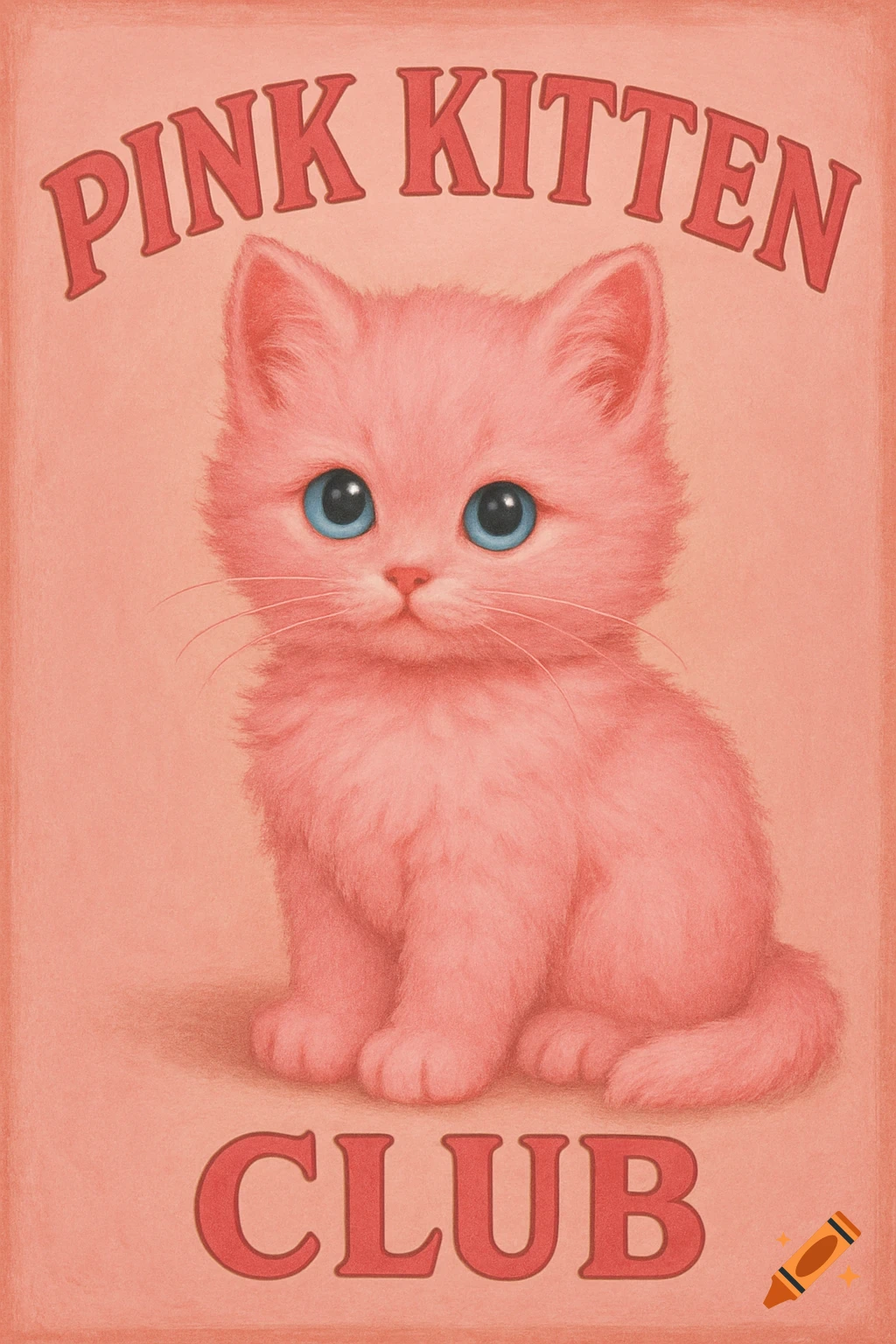 A cute pink kitten sits under the text 'PINK KITTEN CLUB' on a pink background.