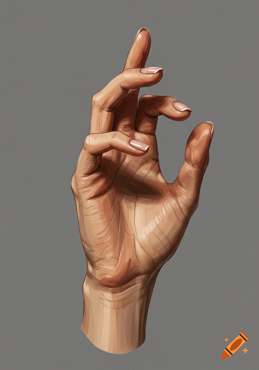 An illustration of a hand with fingers extended.