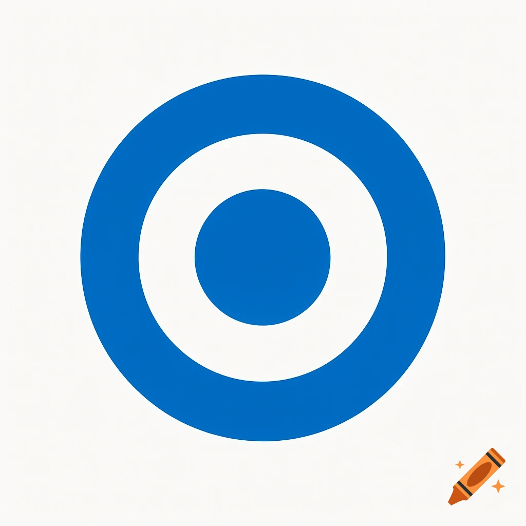 Blue target symbol on a white background.