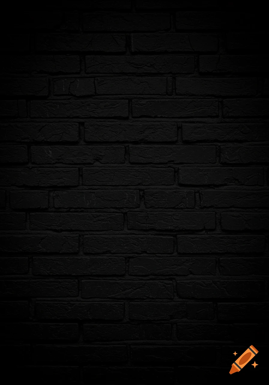 A dark black brick wall background.