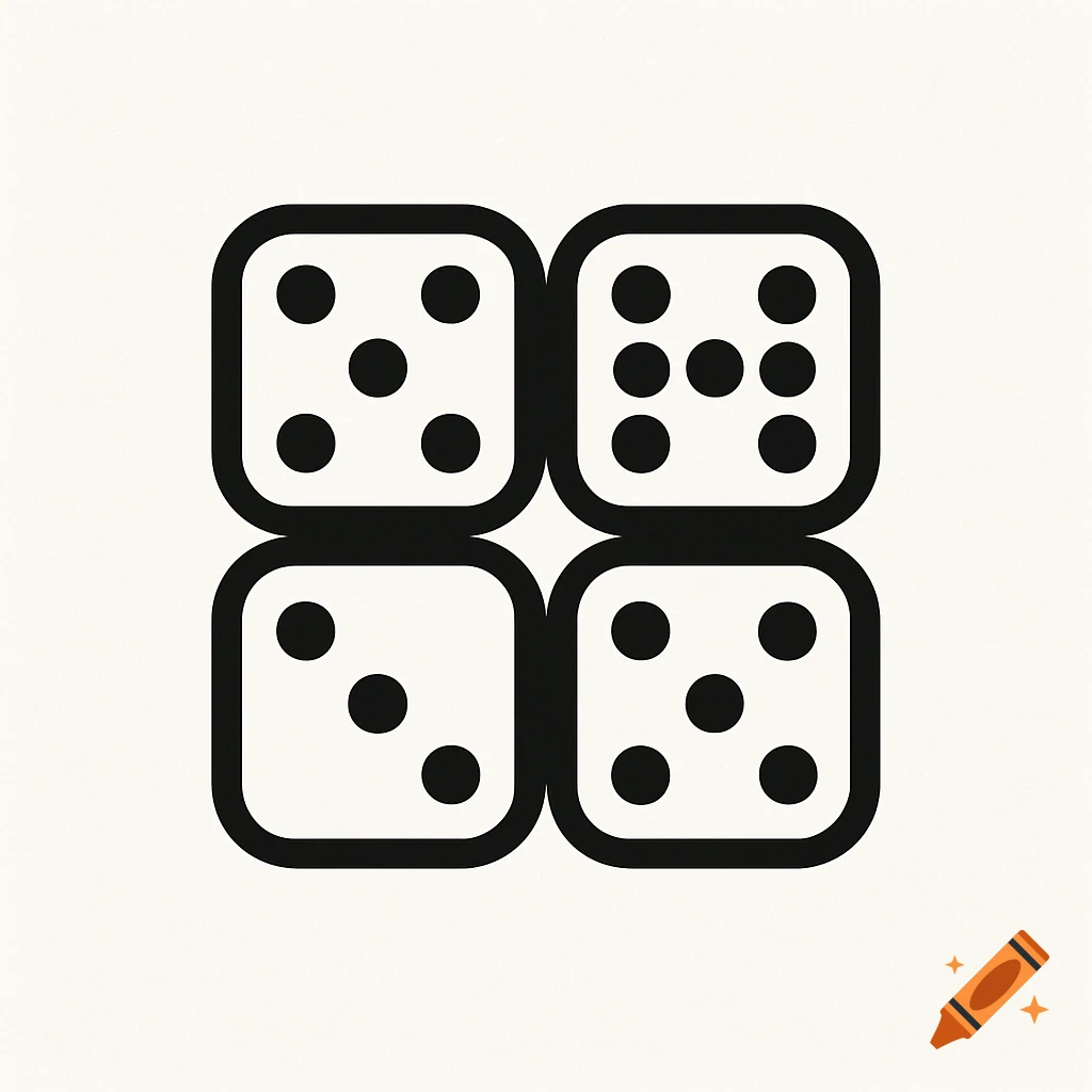Four black and white dice logo showing faces 5, 6, 3, and 5 in a grid.