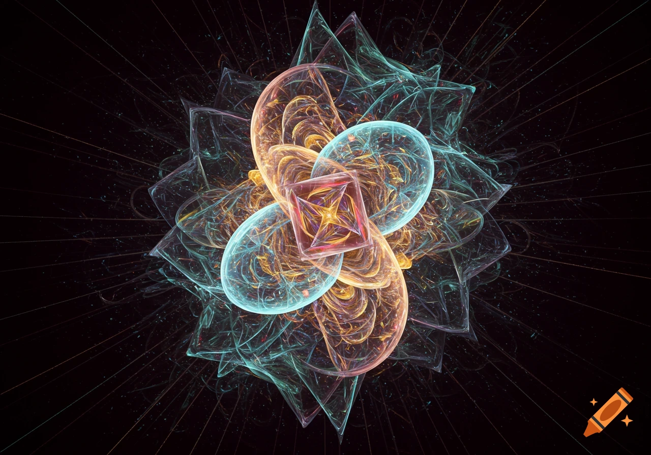 Abstract glowing fractal structure