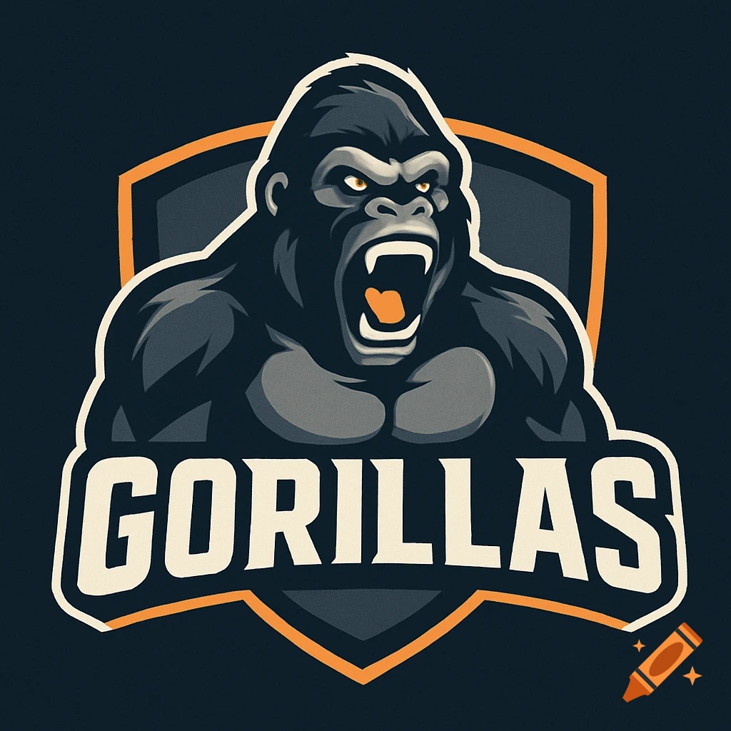 Stylized logo of a roaring gorilla with 'GORILLAS' text below, inside a shield shape.