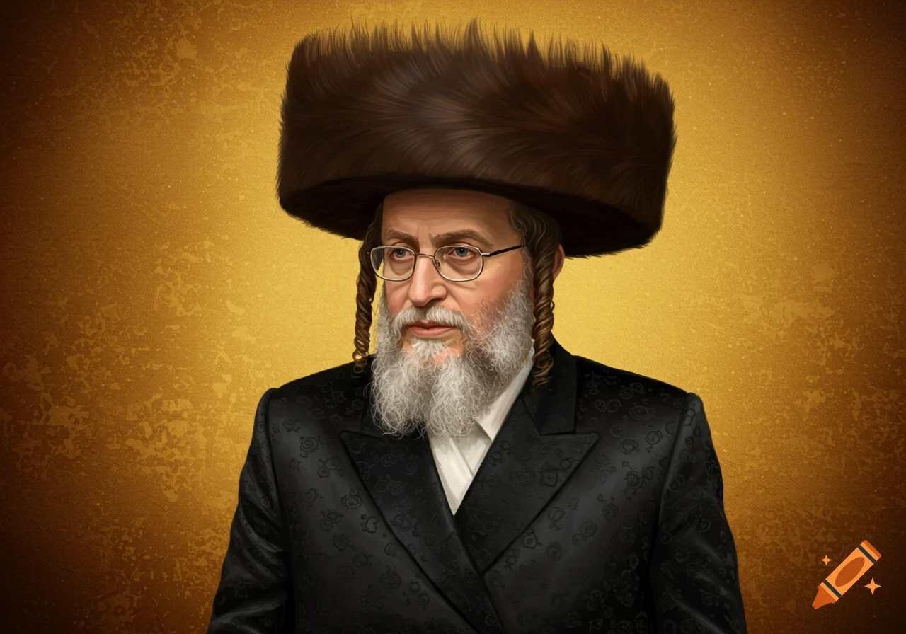 Portrait of a man in a large fur hat and black coat