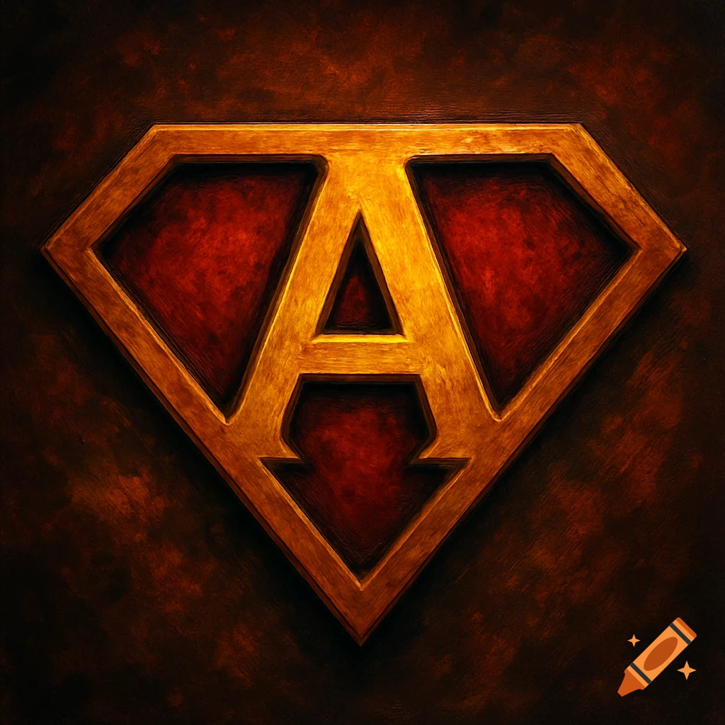 Golden Diamond Symbol With A Red Background And A Large A In The golden-diamond-symbol-with-a-red-background-and-a-large-a-in-the