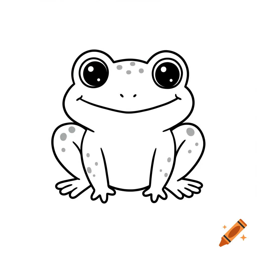 A cute cartoon frog outline drawing.