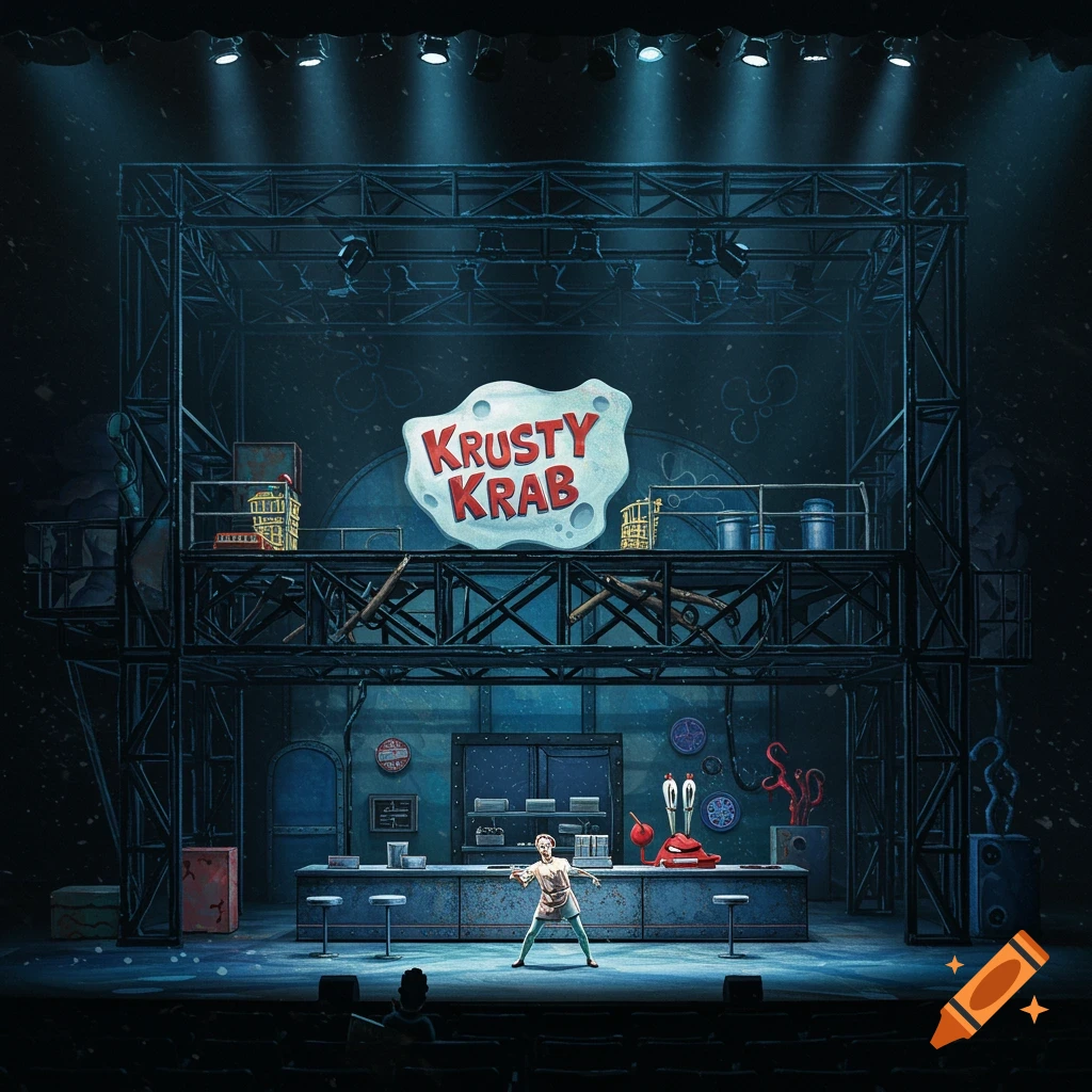 Theatrical set design for the Krusty Krab from SpongeBob SquarePants.