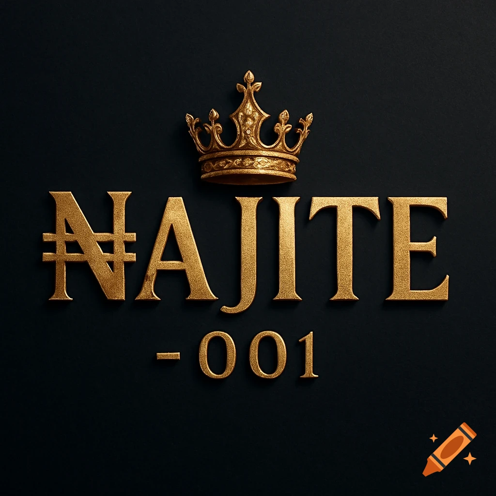 Gold logo with a crown and the text G7AJITE - 001 on a dark background.