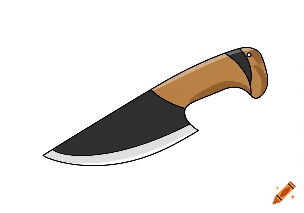 Cartoon illustration of an ulu knife