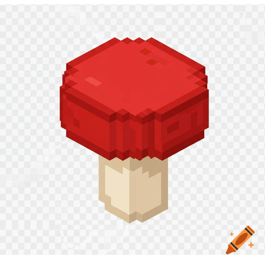 An isometric pixel art mushroom.