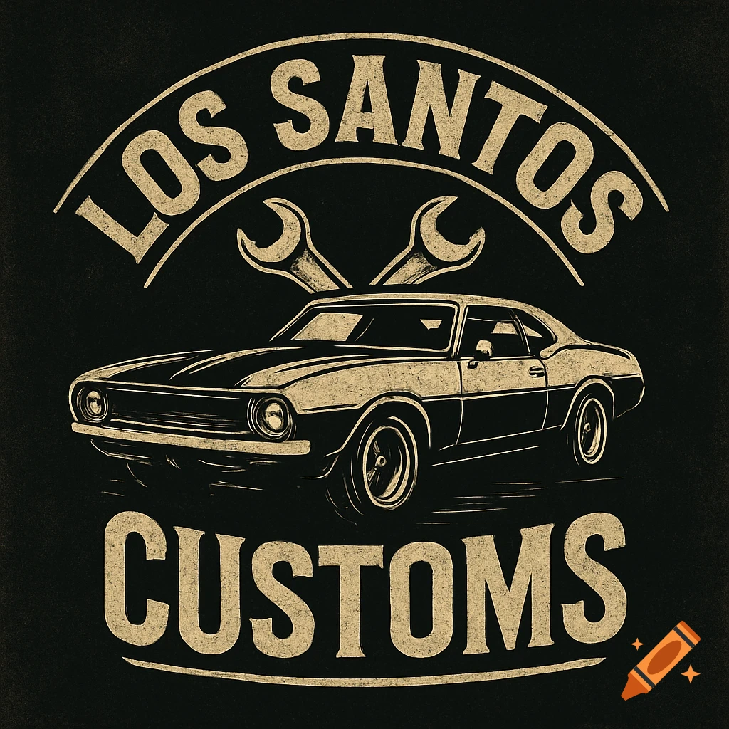 Logo featuring a muscle car and wrenches, with text 'LOS SANTOS CUSTOMS'.