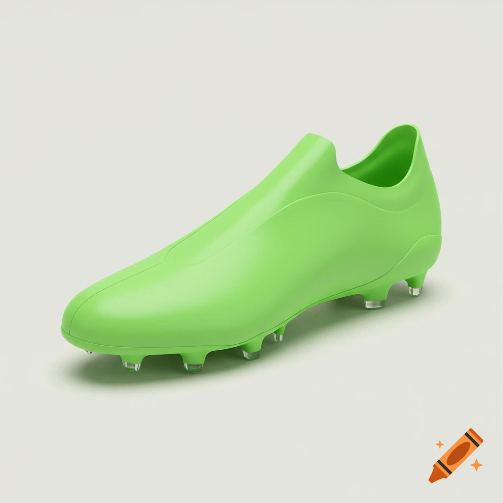 3D render of a bright green soccer cleat