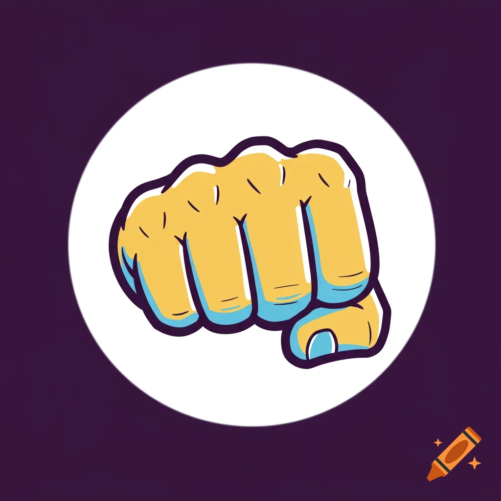 Cartoon fist in a circle