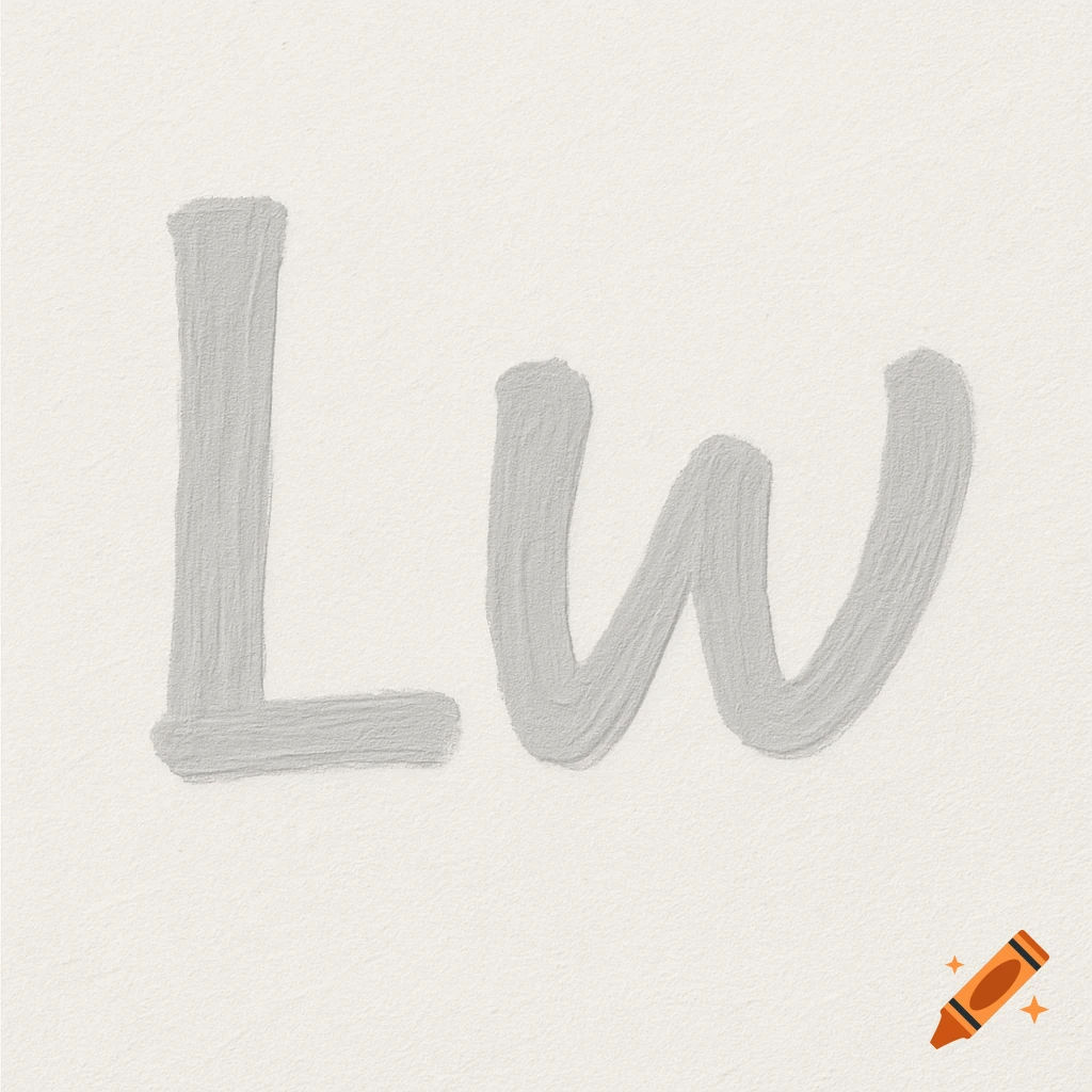 Light grey brushstroke letters Lw