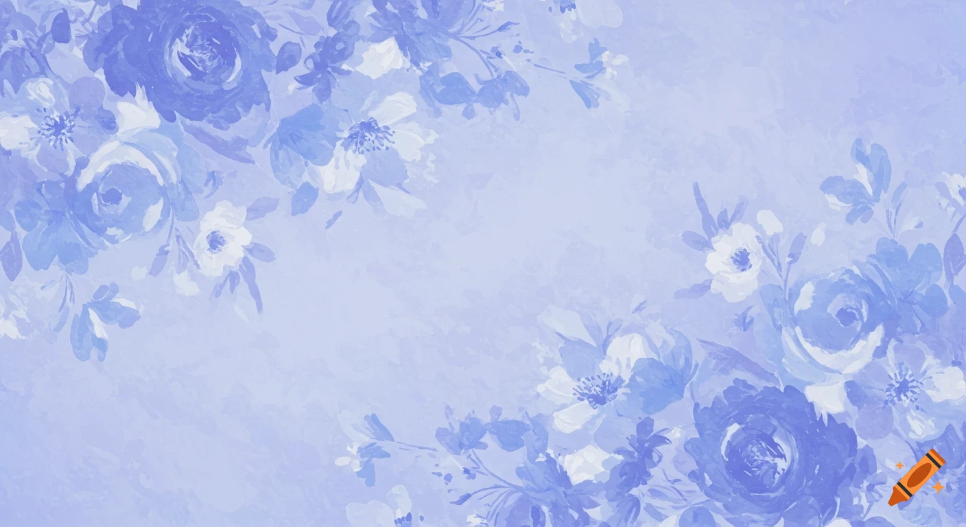 A vintage blue watercolor floral background.