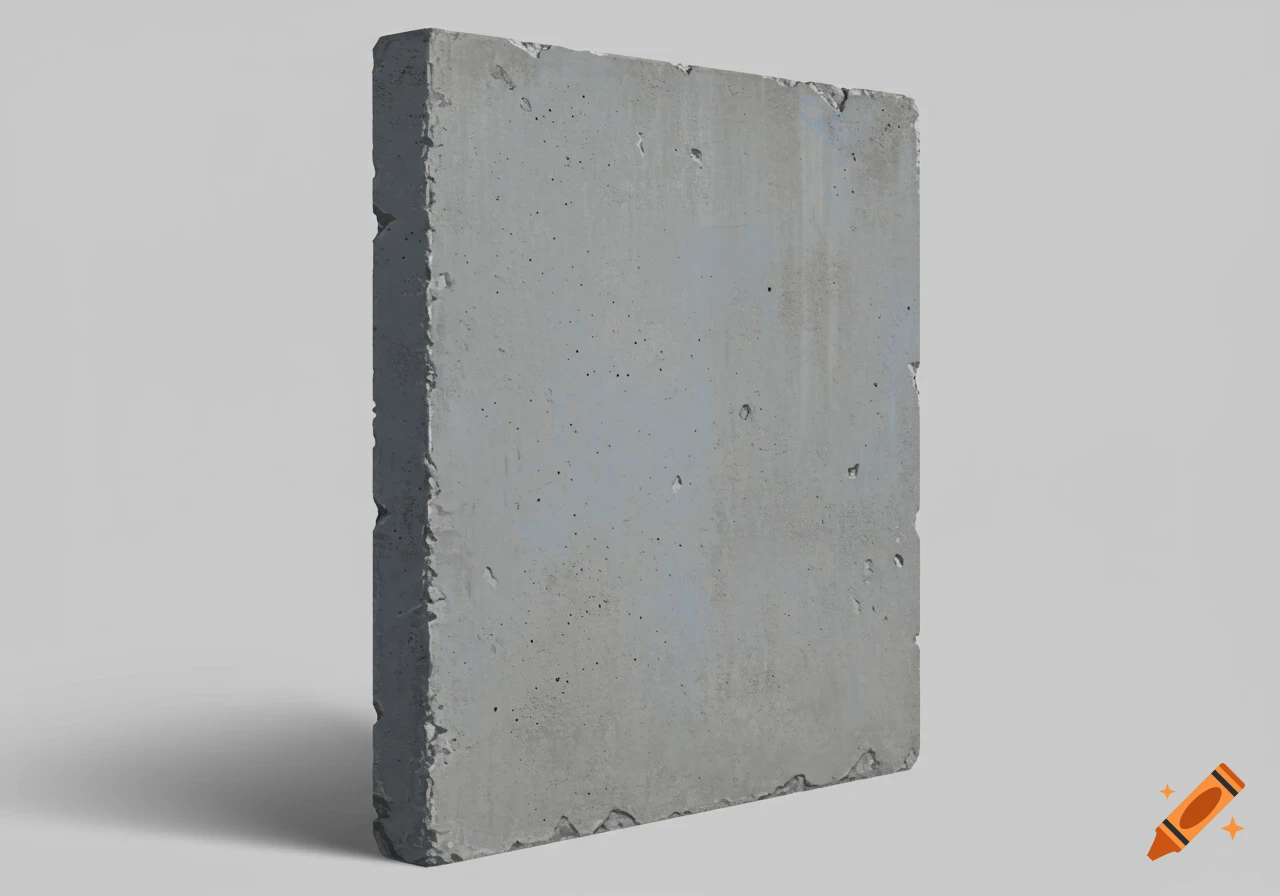 Side view of a textured concrete slab.