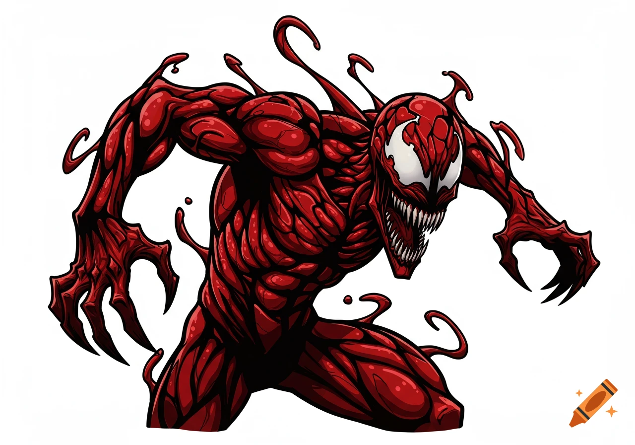 Comic book style illustration of the Marvel character Carnage
