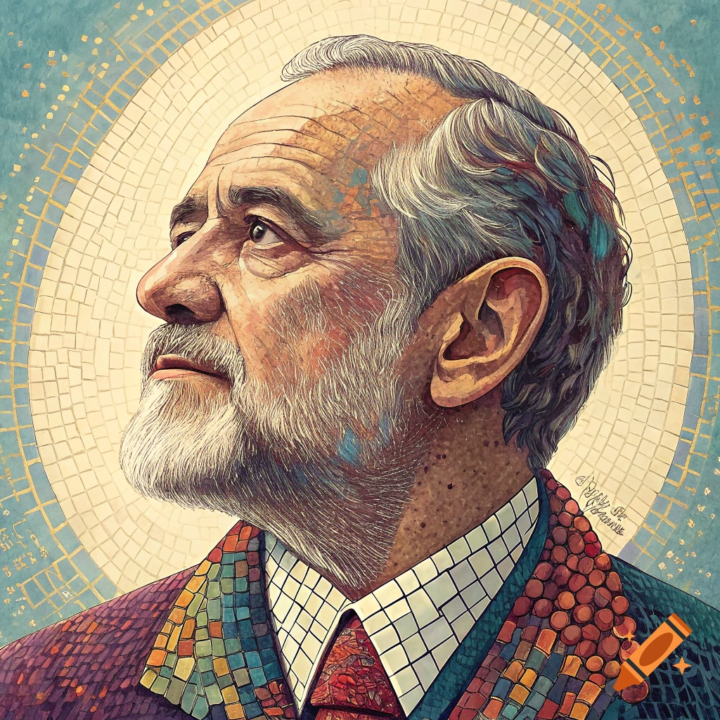 Mosaic portrait of a man