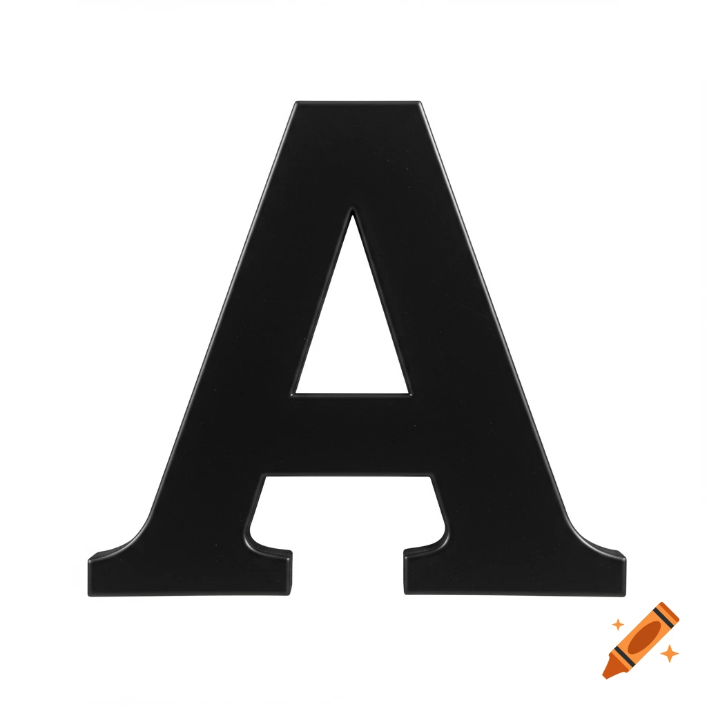 A black uppercase letter A on a white background.