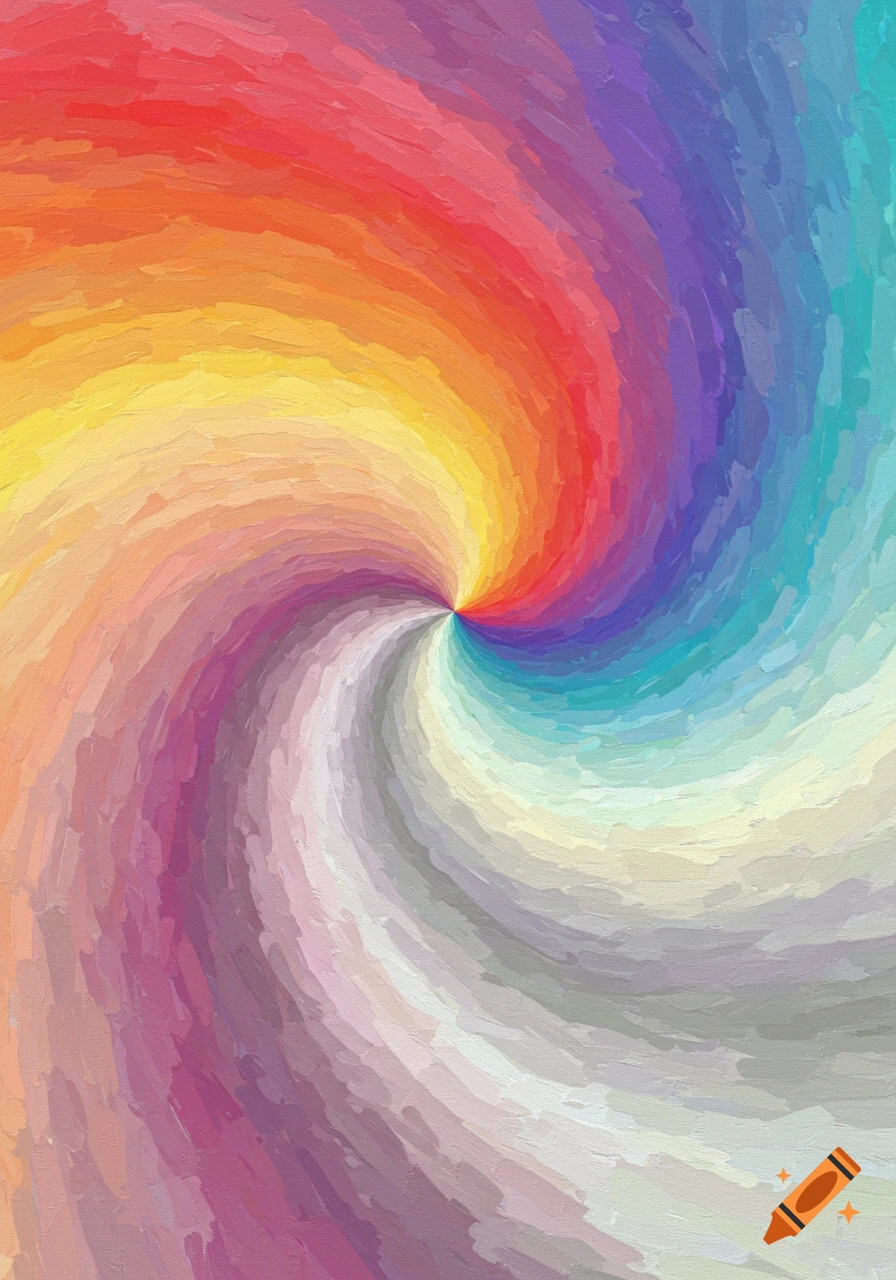 Abstract colorful swirl with painted texture