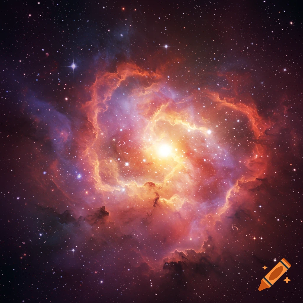 Colorful nebula in deep space with stars