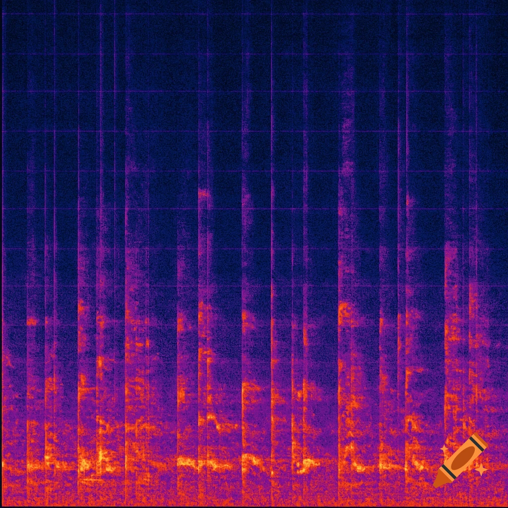 A colorful spectrogram visualization with a grid overlay.