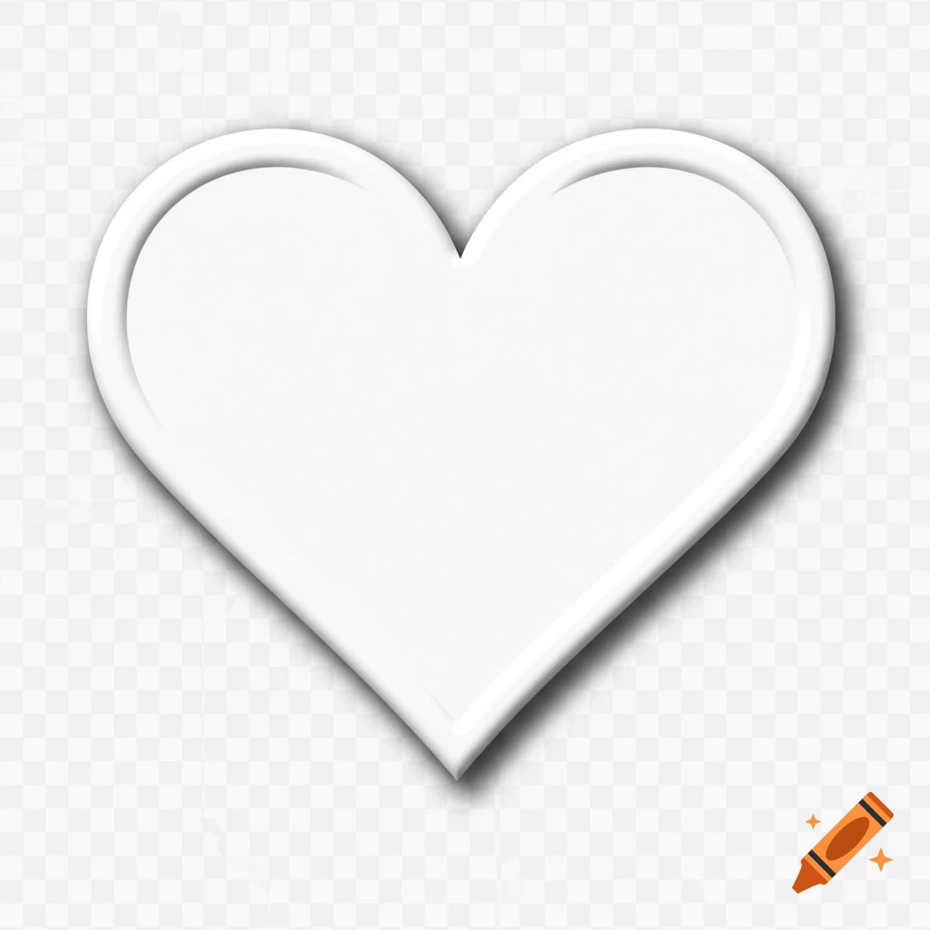 A white heart outline on a transparent background.