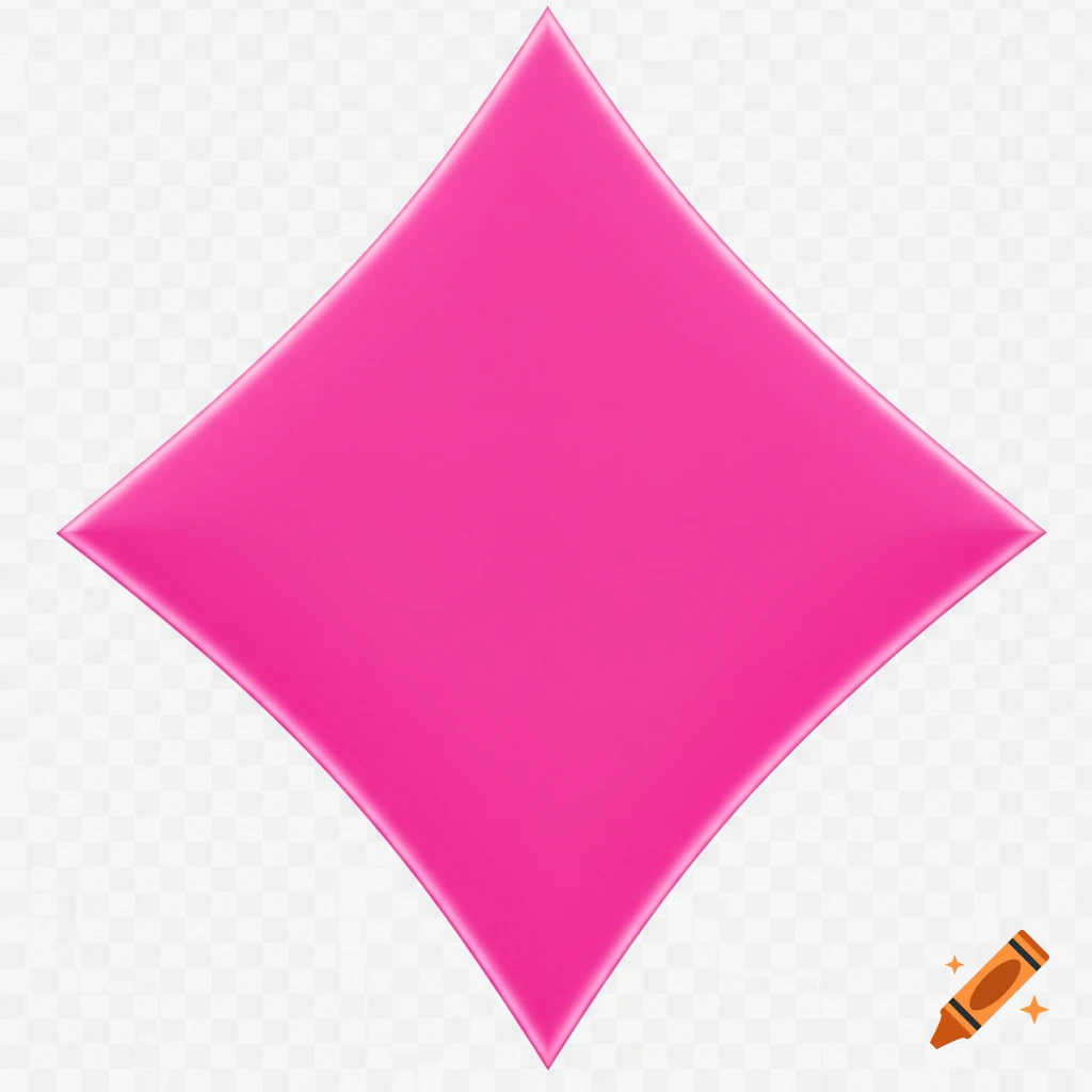 A pink diamond shape on a transparent background.