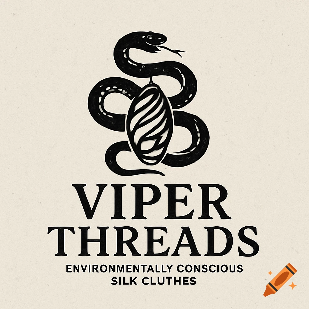 Black and white logo of a coiled snake above the business name and description text.