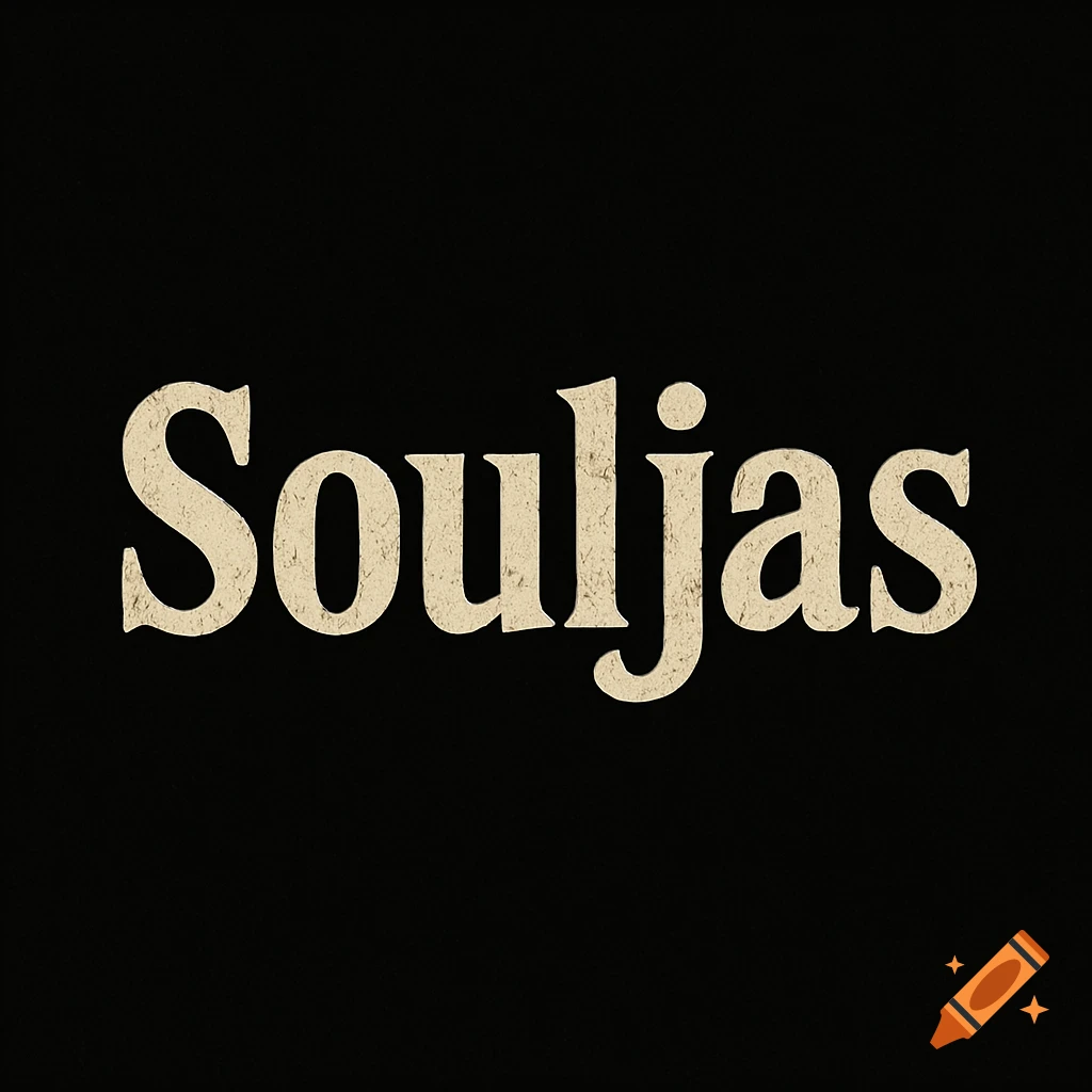 Text 'Souljas' on a black background