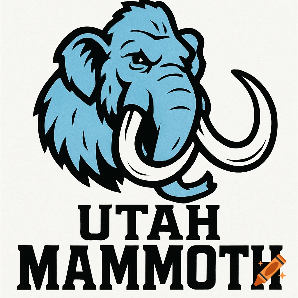 Stylized light blue mammoth head logo above the text UTAH MAMMOTH