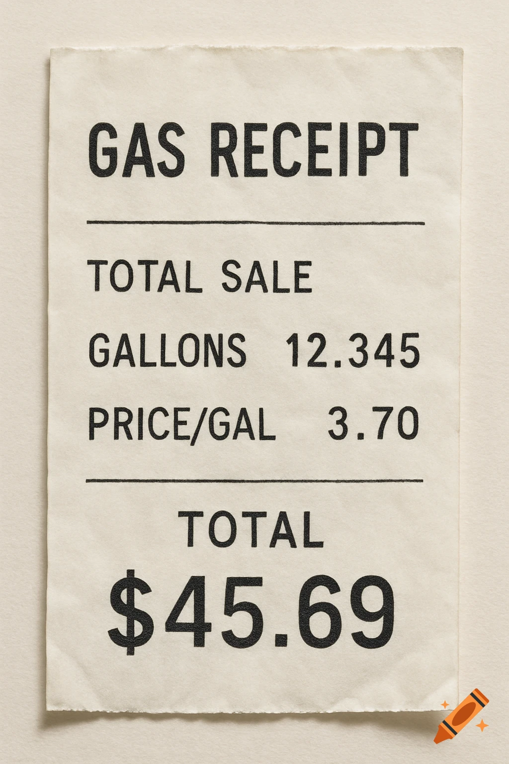 A gas receipt.
