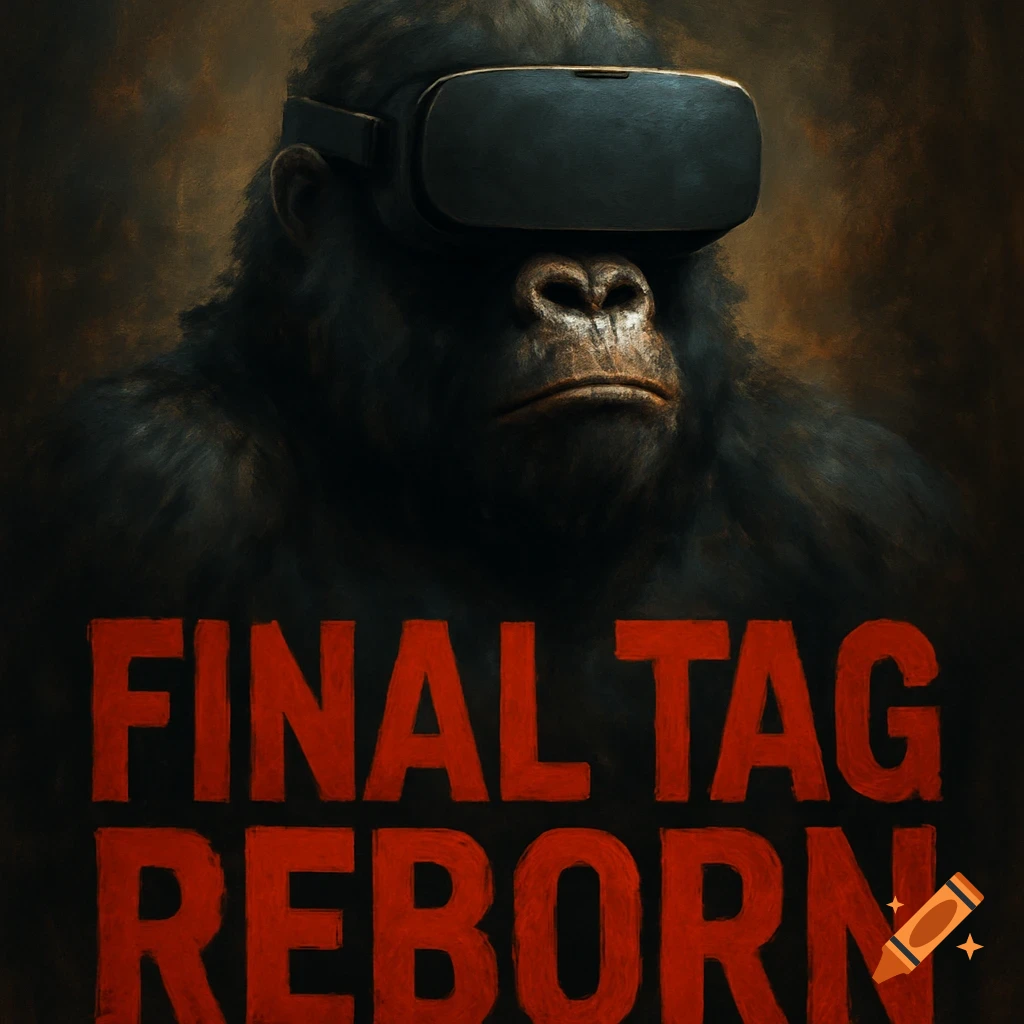 A gorilla wearing a VR headset with the title FINAL TAG REBORN below.