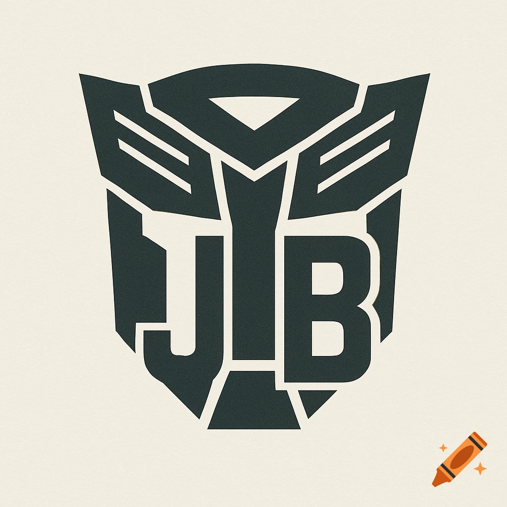 A stylized logo based on the Transformers Autobot symbol with the letters JB integrated.