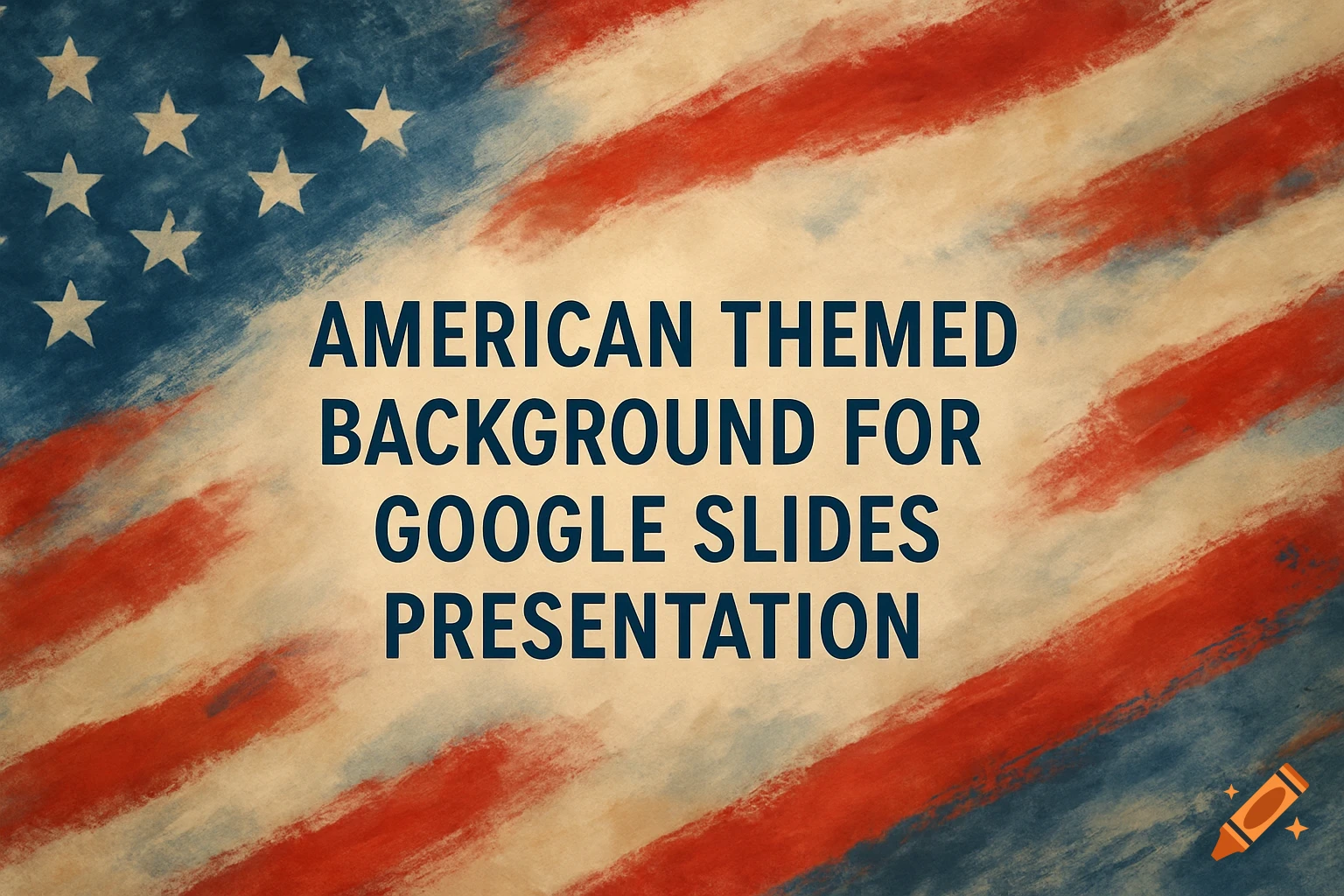 Stylized, distressed American flag background with text overlay.