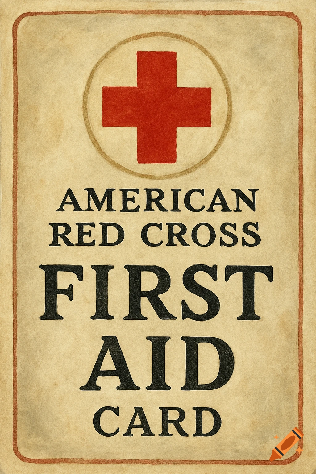 Vintage American Red Cross First Aid Card