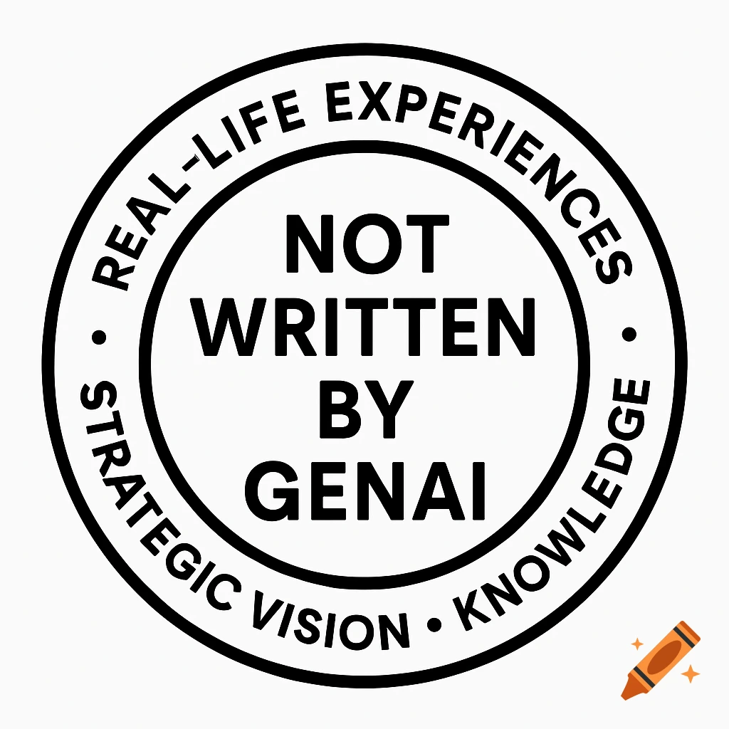 A black and white circular emblem with text.