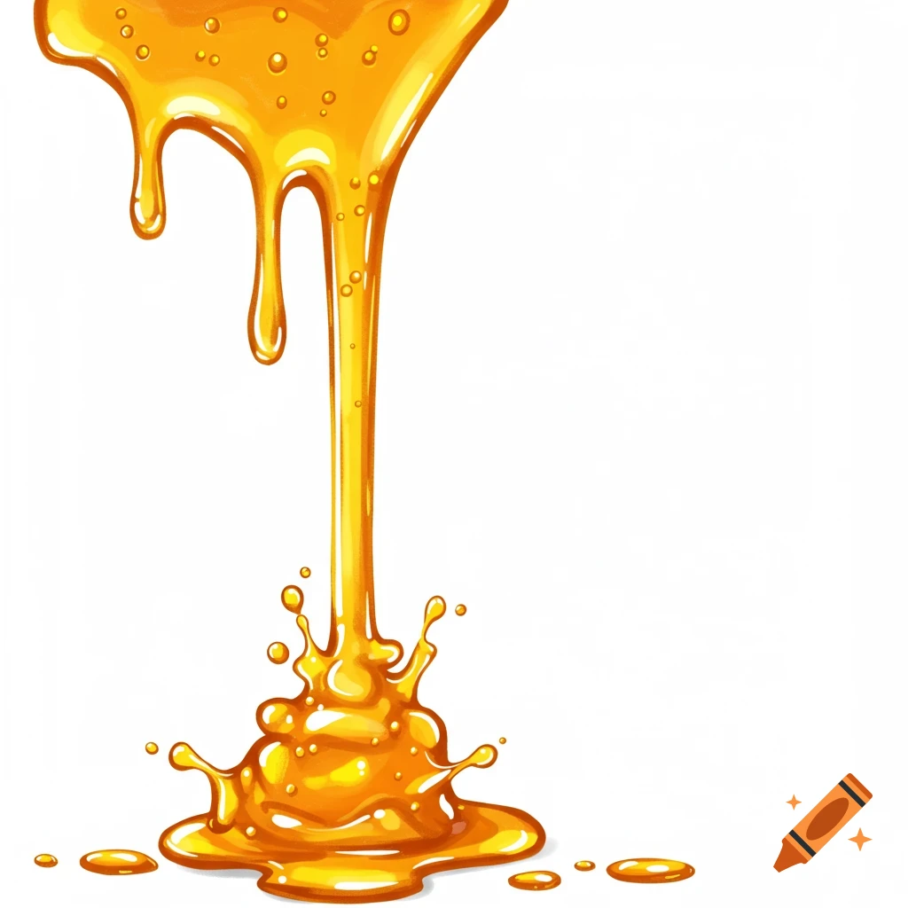 Illustration of dripping honey splashing on a surface