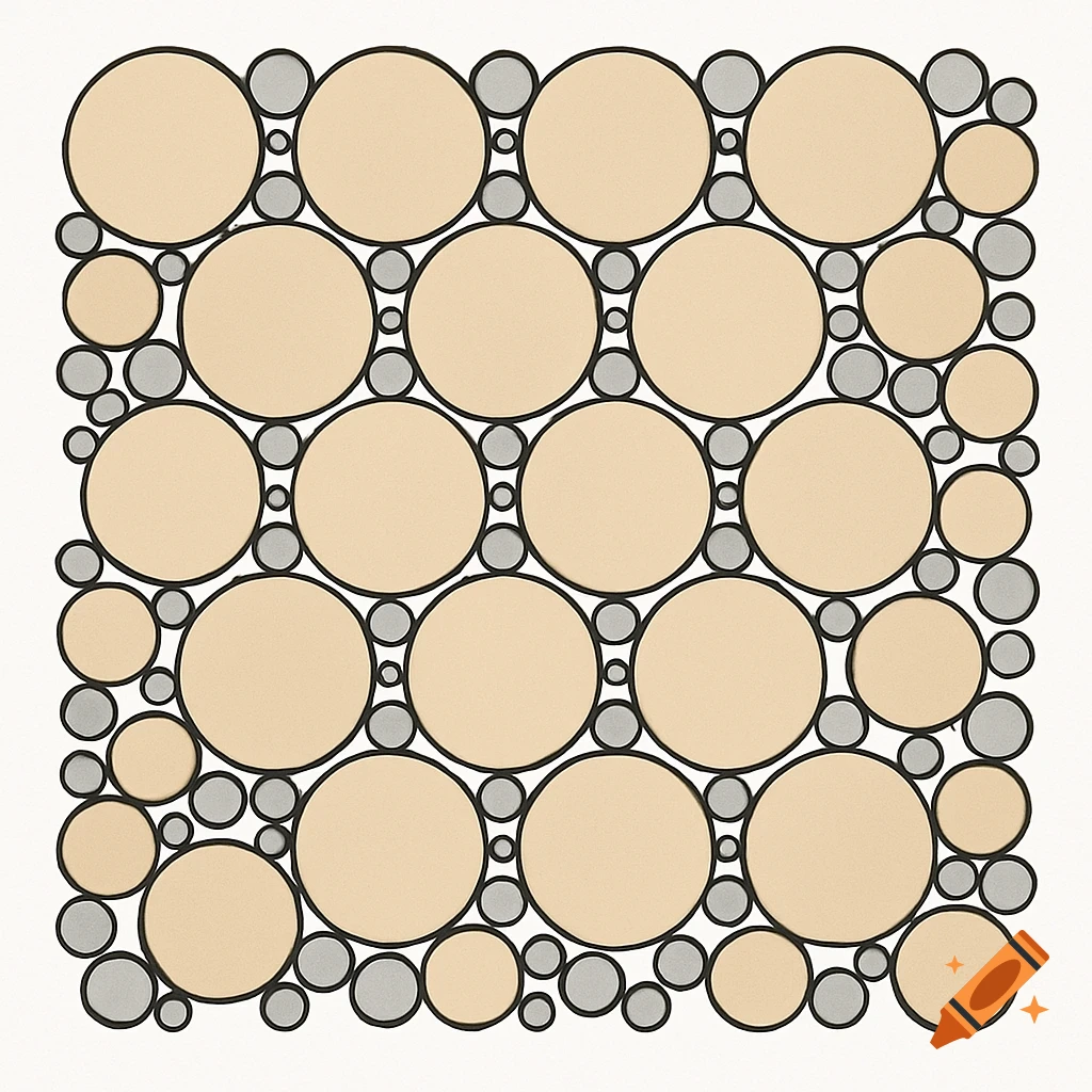 A diagram showing large circles packed together with smaller circles filling the gaps.
