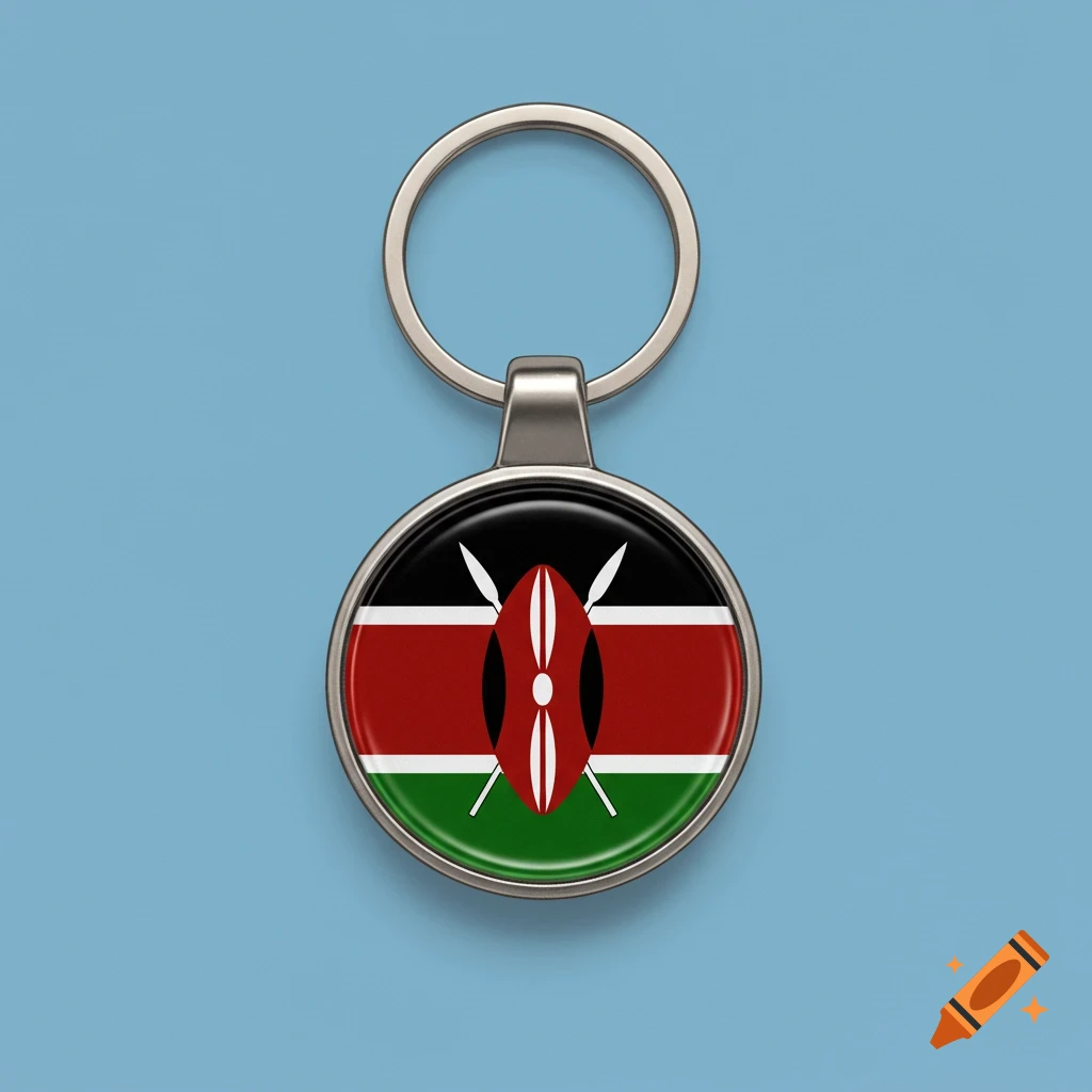 Keychain with the Kenyan flag design