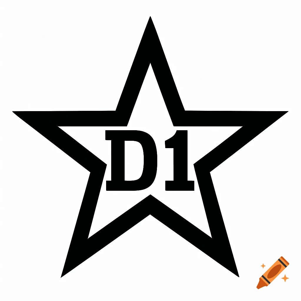 Black star with D1 inside