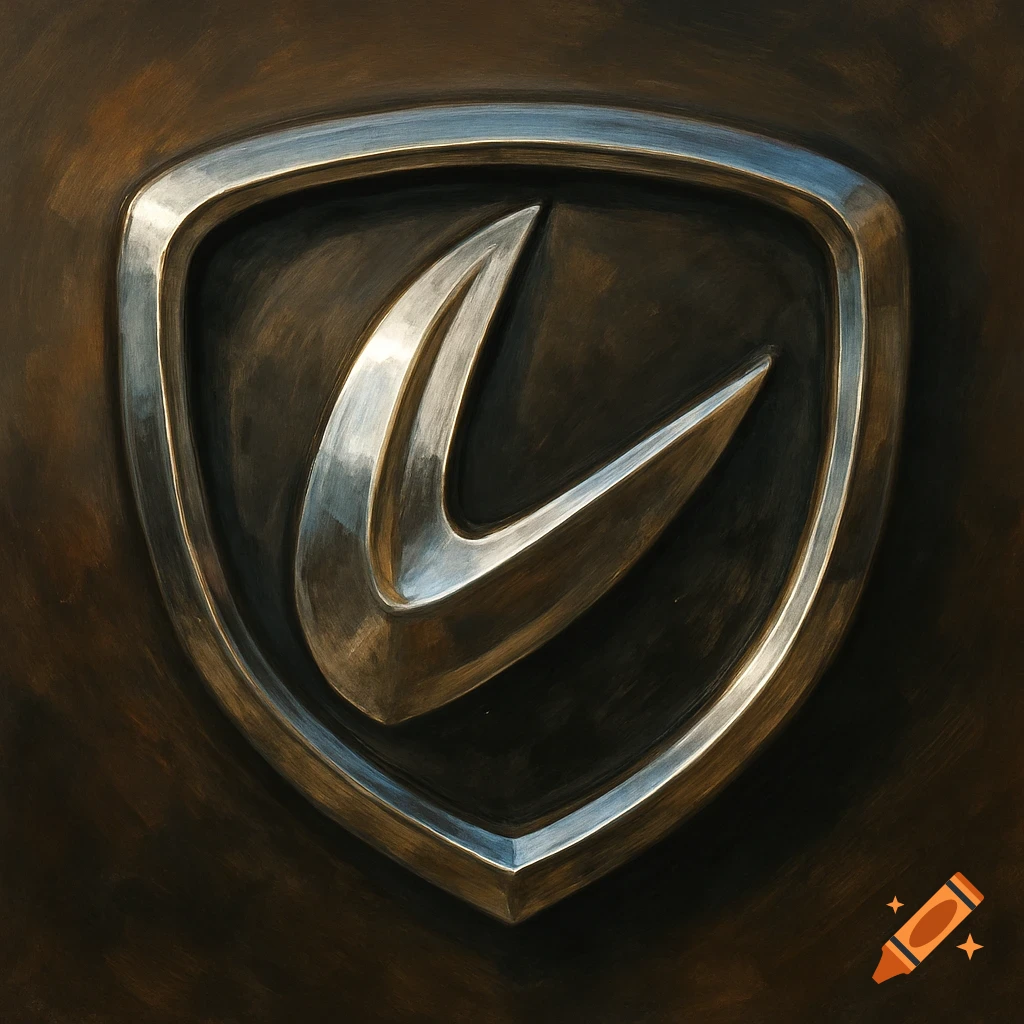 Metallic car logo badge