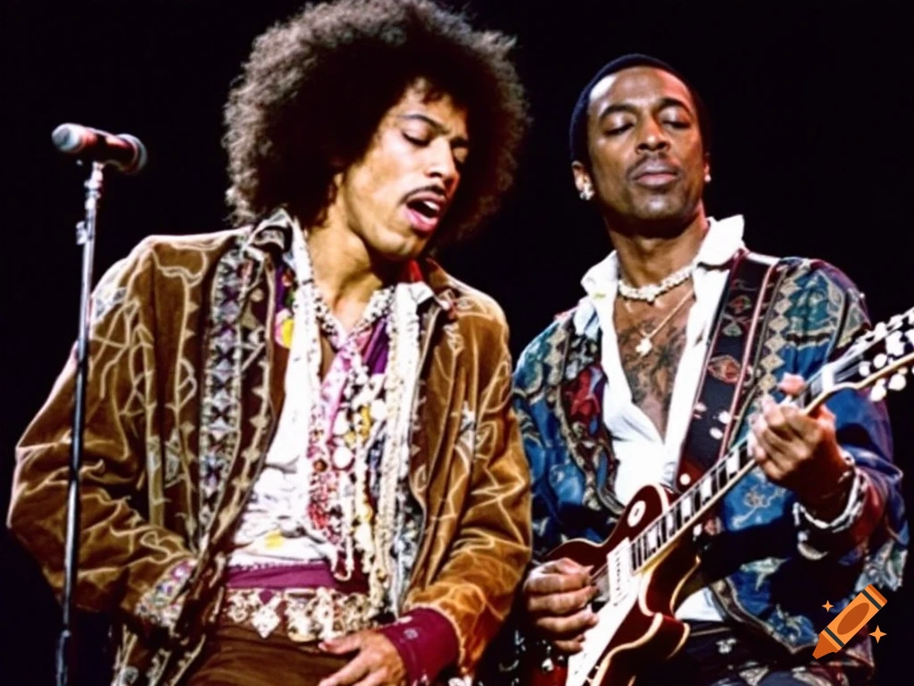 Two musicians performing on stage, one singing into a microphone and the other playing guitar.